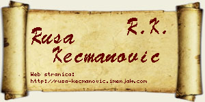 Rusa Kecmanović vizit kartica